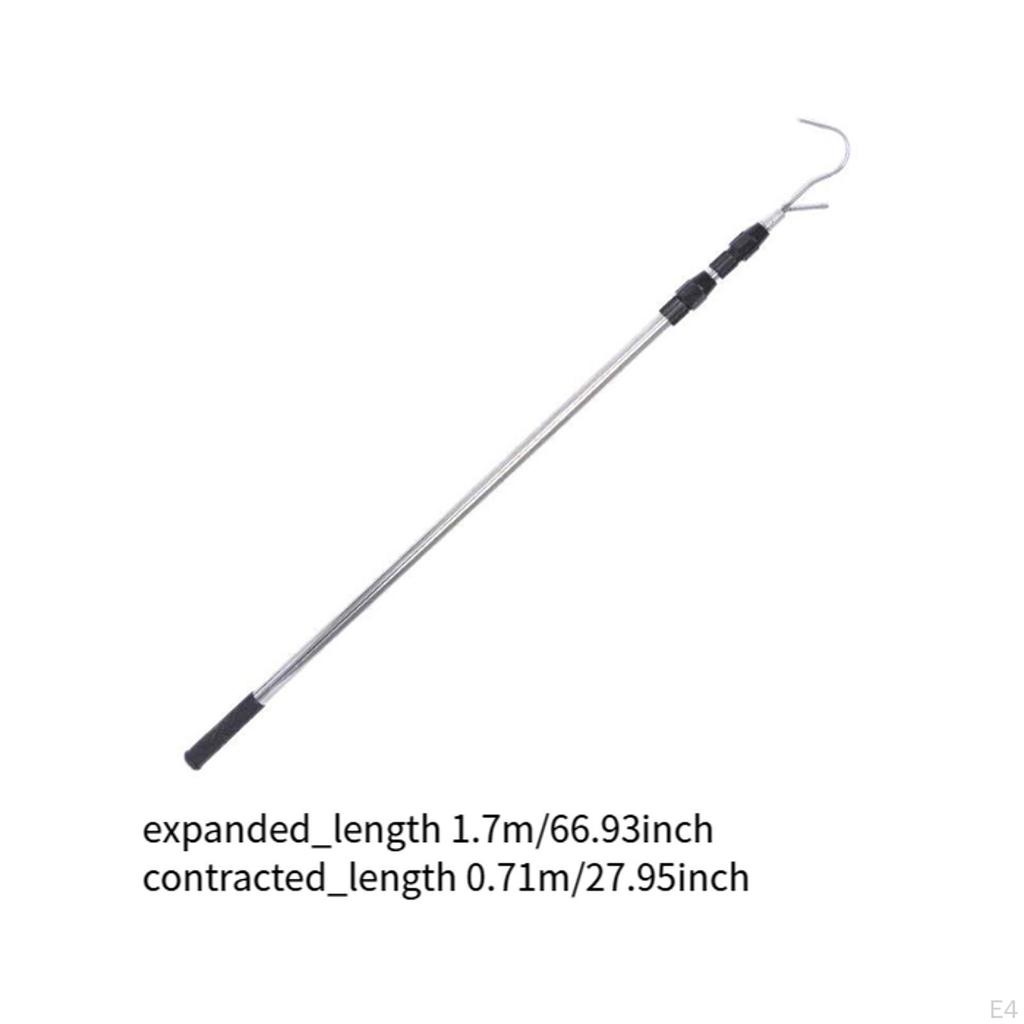 Adjustable Retrieval Tool for Truck Bed with Portable Hook Feature