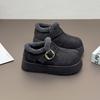 Leather platform heightening shoes women's winter new versatile fashion velvet warm cotton shoes