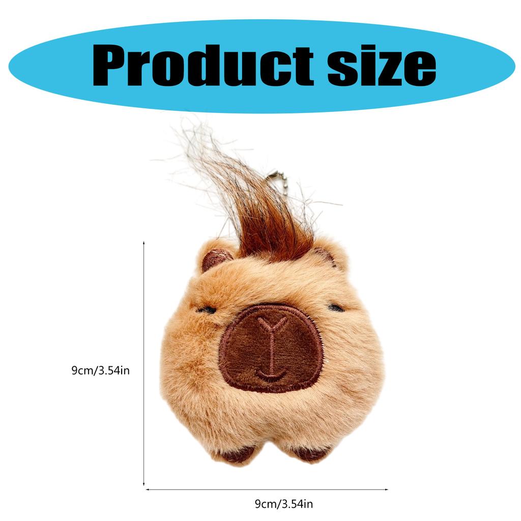 Adorable Capybara Plush Keychain with Squeaky Sound for Bags and Keys Squeaky Animal Keyring Ornament Phone Decoration