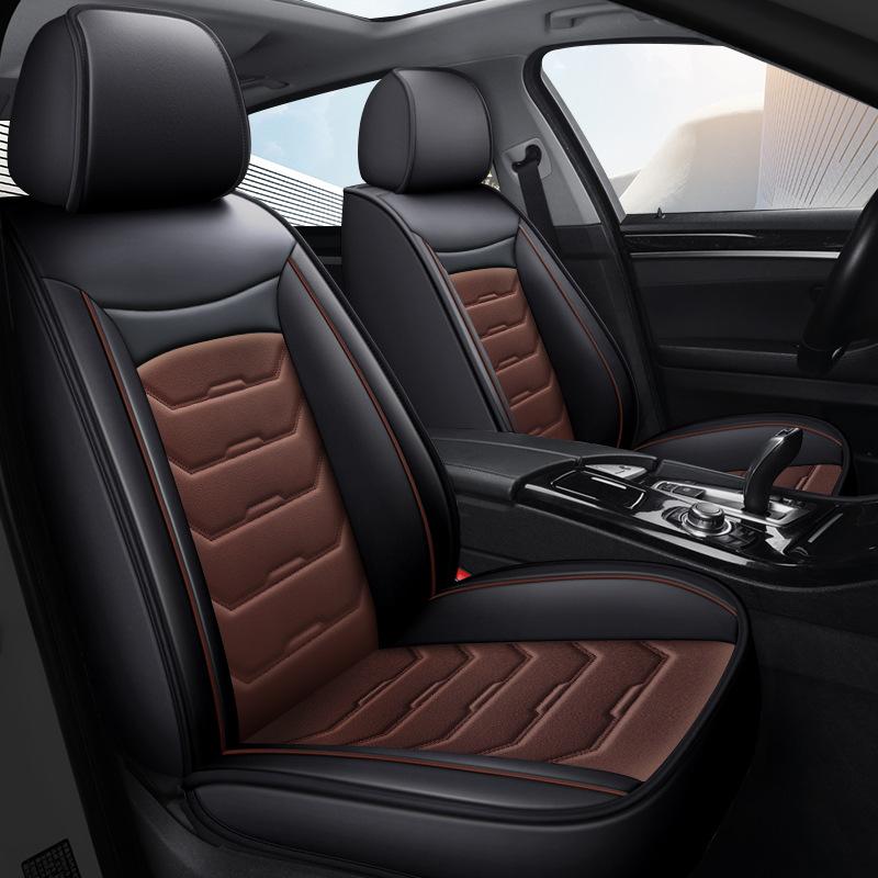 5-Seat Car Seat Covers, SUV PU Leather Full Coverage All-Season Seat Cushions for Sedan, Summer Car Seat Pads