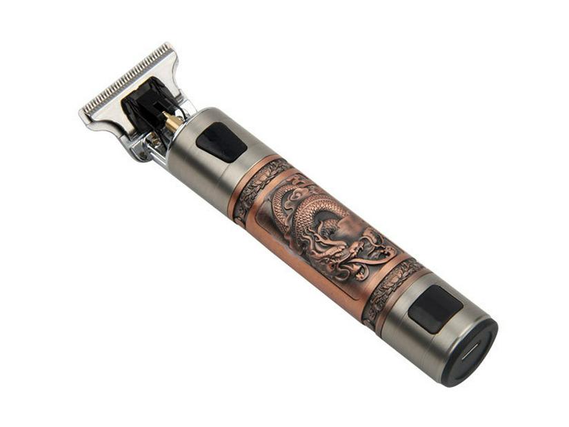 T9 Digital Display Skull Head Hair Clipper: USB Rechargeable, Zinc Alloy Trimmer for Precision Shaving and Carving.