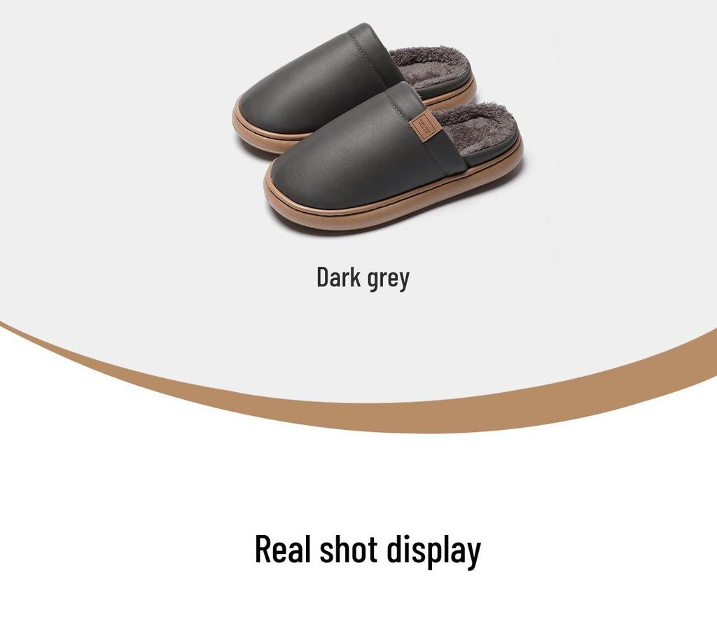 2025 New Unisex Cotton Slippers - Thick Bottom, Plush Lining, Non-slip, Waterproof for Indoor Autumn/Winter Wear