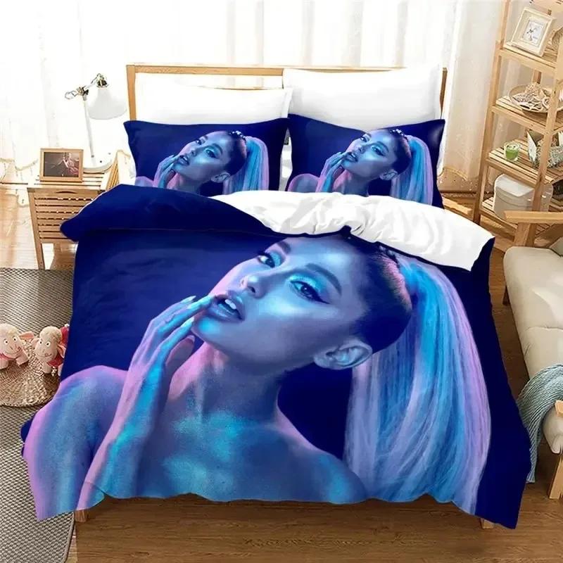 Set de lenjerie de pat Fashion Sexy Girl Ariana Grande Băieți Fete Dimensiune Twin Queen Husă de plapaplumă Față de pernă Pat Copii Adult Textile de casă