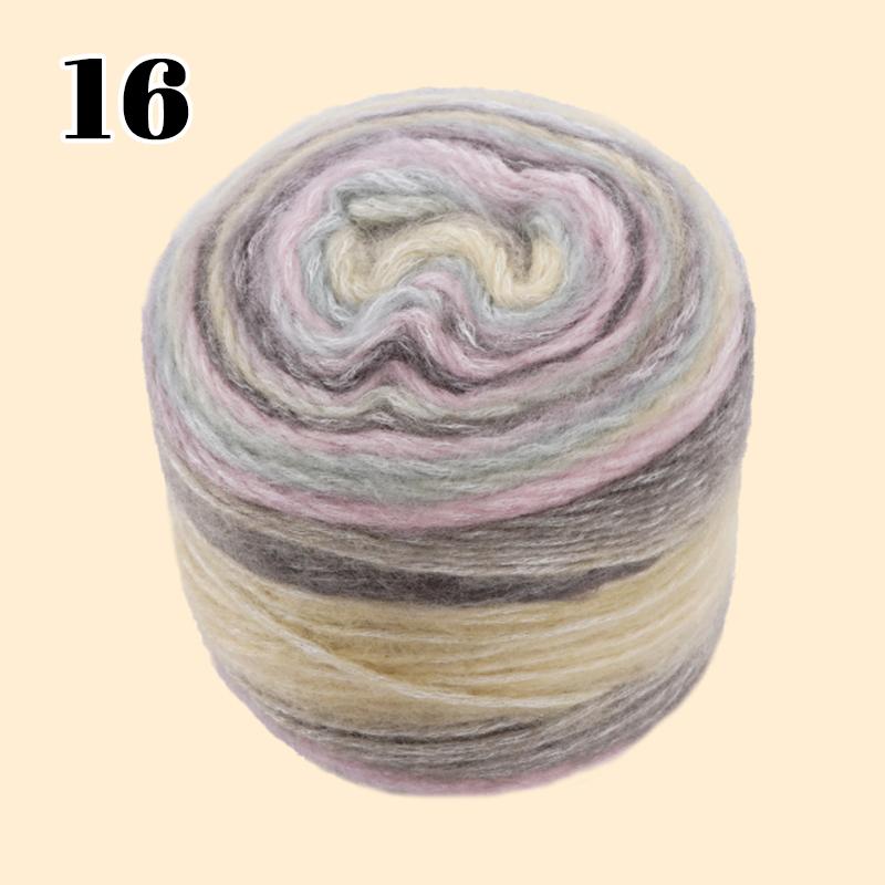100g 240M 1 Roll Rainbow Woollen Yarn New Soft Hand Woven Yarn Hat Scarf Sweater Gradient Color Dyeing Crocheting Blend Yarn