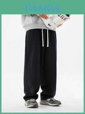 Retro Cotton Casual Pants With Pleats And Drawstring Waist For Men