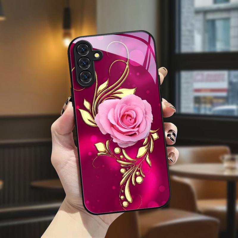 Fashion Printed Tempered Glass Phone Case Suitable for Samsung Galaxy S26 S25 S24 S23 S22 S20 FE Ultra Plus Anti Drop Back Cover