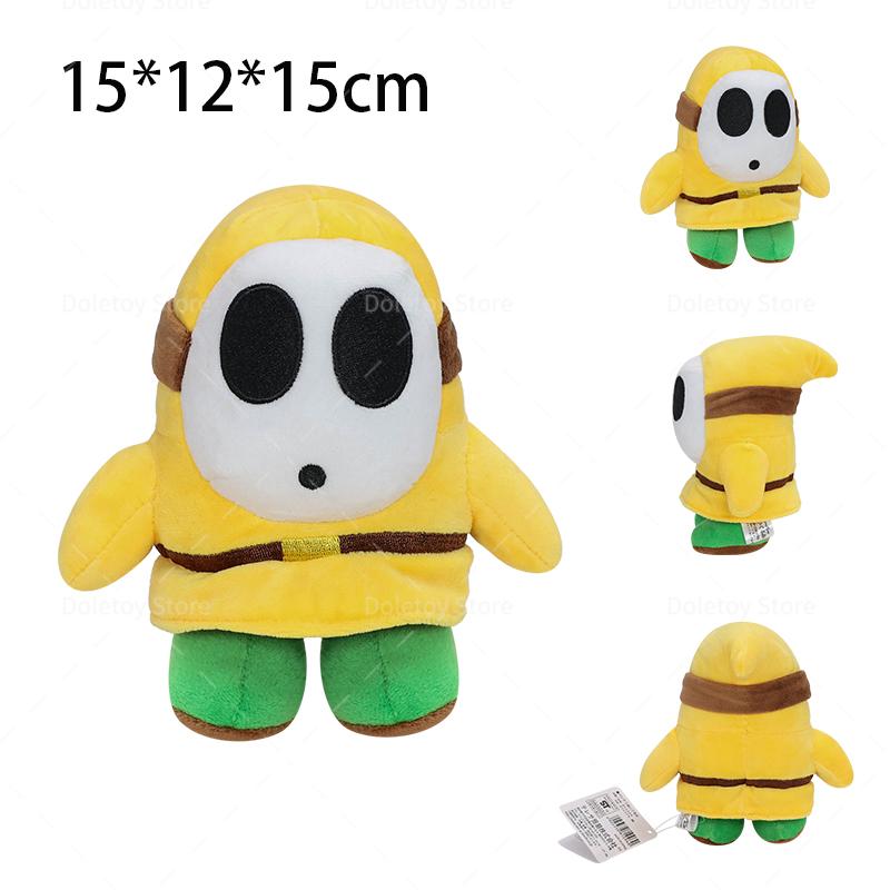 8 Styles Mario Shy Guy Plush Kawaii Black Blue Yellow Shy Guy Angry Mask Man Stuffed Animal Small Shy Gug Keychain Birthday Gift