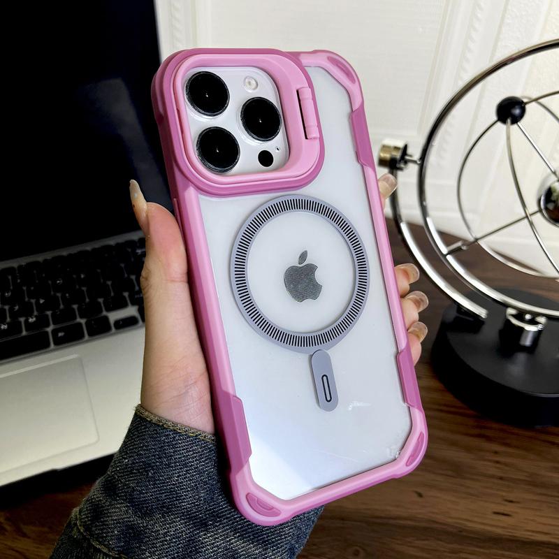 Shockproof Armor Transparent Magnetic Phone Case For iPhone 16 15 14 13 12 Pro Max Plus 11 For Magsafe Adsorption Cover