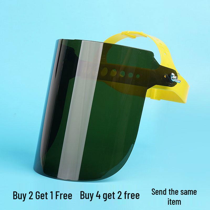 Transparent Tea Color Full Face Electric Welding Mask - Dustproof, Anti-Bake, Argon Arc Welder, Grinding Protection, Head-Mounted