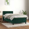 Exclusive House - Slatted Bed Base and Mattress Dark Green 80x200 Cm Velvet