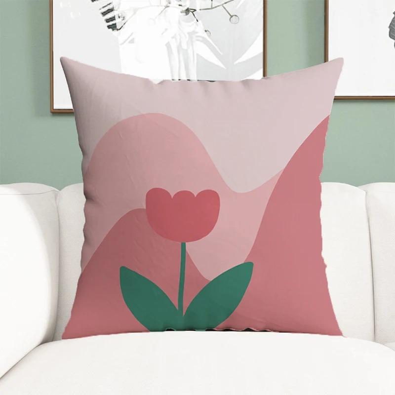 Office Living Room Home Pillowcase Simple Illustration Landscape Pattern Pillowcase Car Ornaments