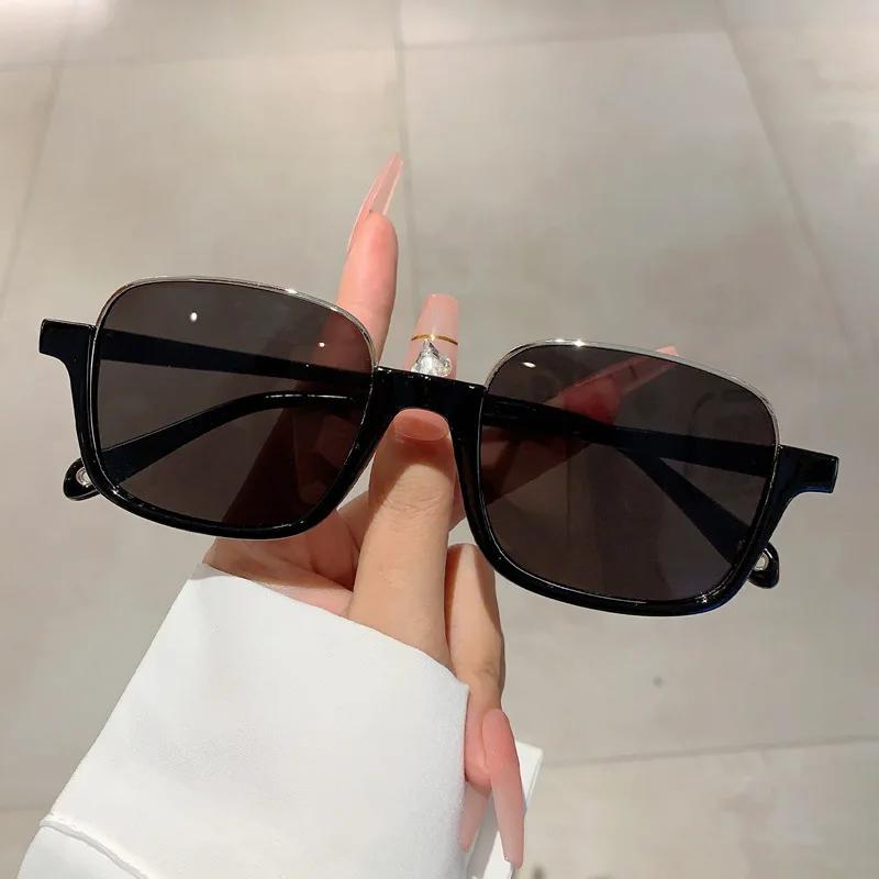 New Half Frame Square Sunglasses Women For gentlemen Fashion Vintage Trendy Sun Glasses Punk Luxury Designer Sexy Ladies Shades