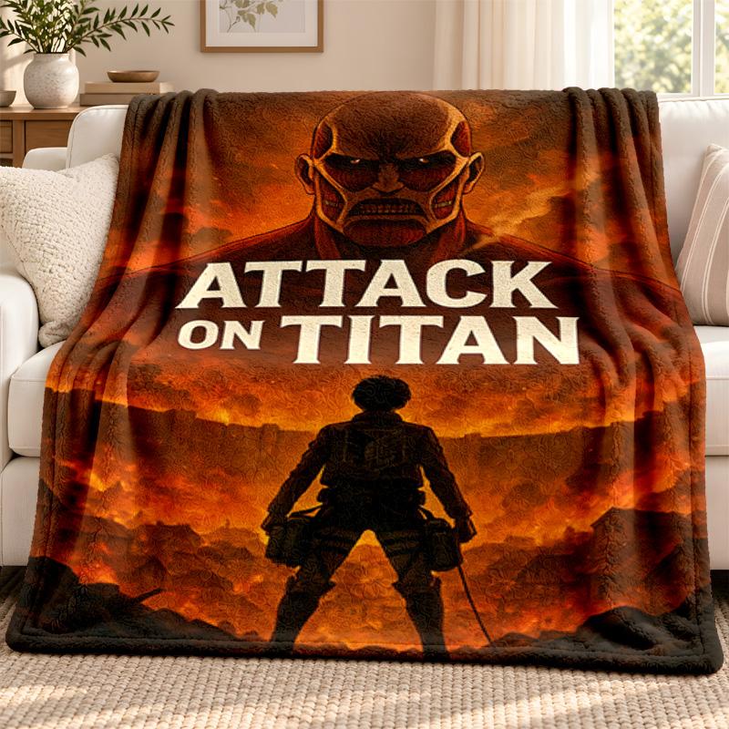 Attack on Titan Decke Flanelldecke Weiche Gemütliche Plüschdecke für Sofa Bett Leichte Heimdekoration Outdoor Camping