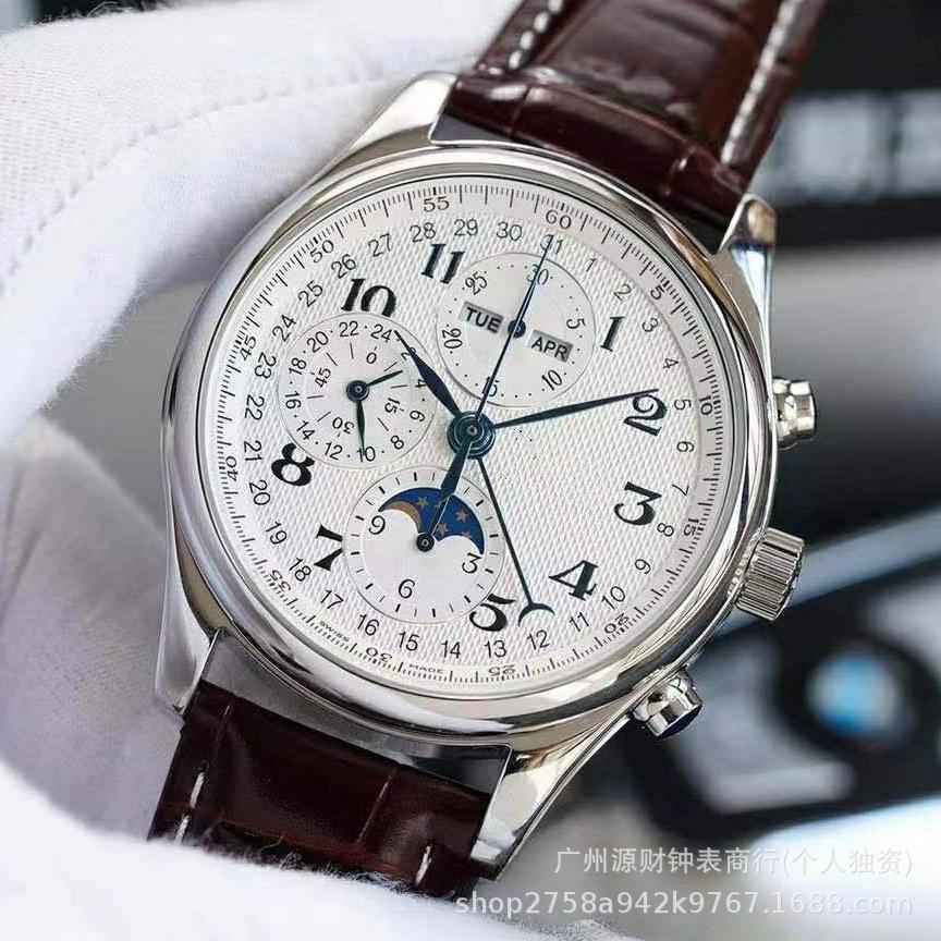 Langjia Mingjiang Stal Nierdzewna Męski Automatyczny Zegarek z Fazami Księżyca - Wodoodporny, Wysokiej Jakości.