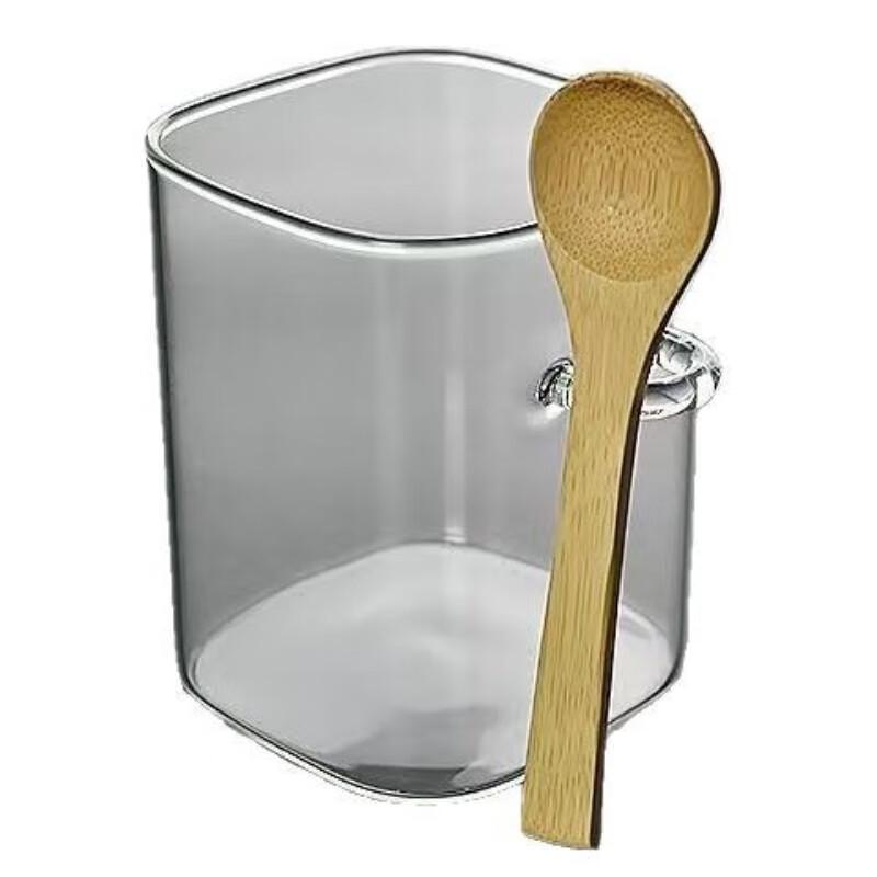 ZISIZ Square Transparent Glass Storage Jar Set