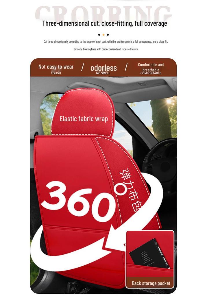 All-Season Napa Leather Seat Cushion Cover for Five-Seater Cars, SUVs & Off-Road Vehicles