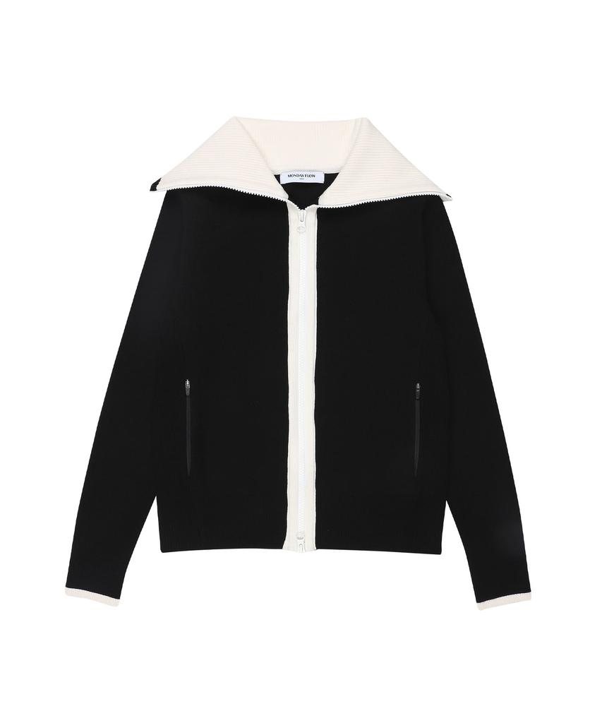 MONDAYFLOW New Adore Knit Zip-Up_Black