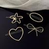 Simple Versatile Alloy Hollow Hair Clip Multiple Shaped Bangs Hairpin Headwear Hair Accessory for Female