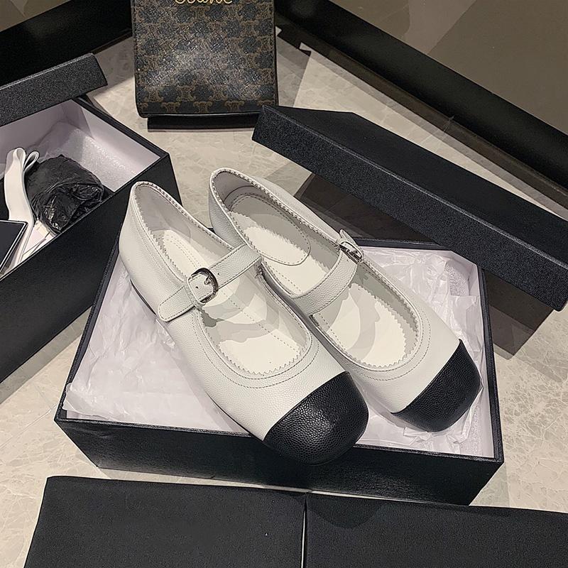 Mixed Colors Mary Janes Shoes Women Buckle Strap Tweed Flat Shoes For Women Square Toe Elegant Designer Shoes Women