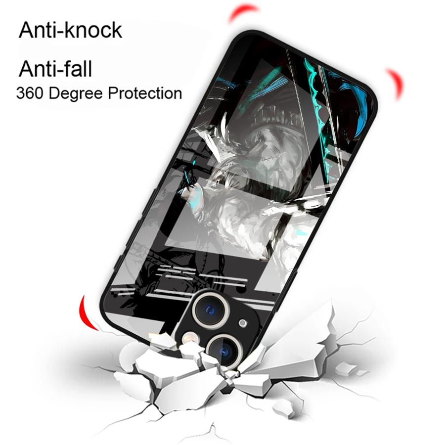 Glass Phone Cover Case for iPhone 17 Pro Max 11 16 15 Plus XR Air 13 12 8 14 Cool OneS P-ieceS