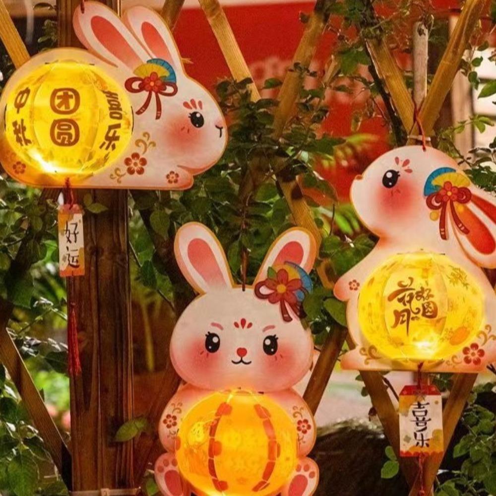 Hanging Mid-Autumn Festival Lantern Luminous Handheld Luminous Lantern Rabbit Lantern  Chidlren