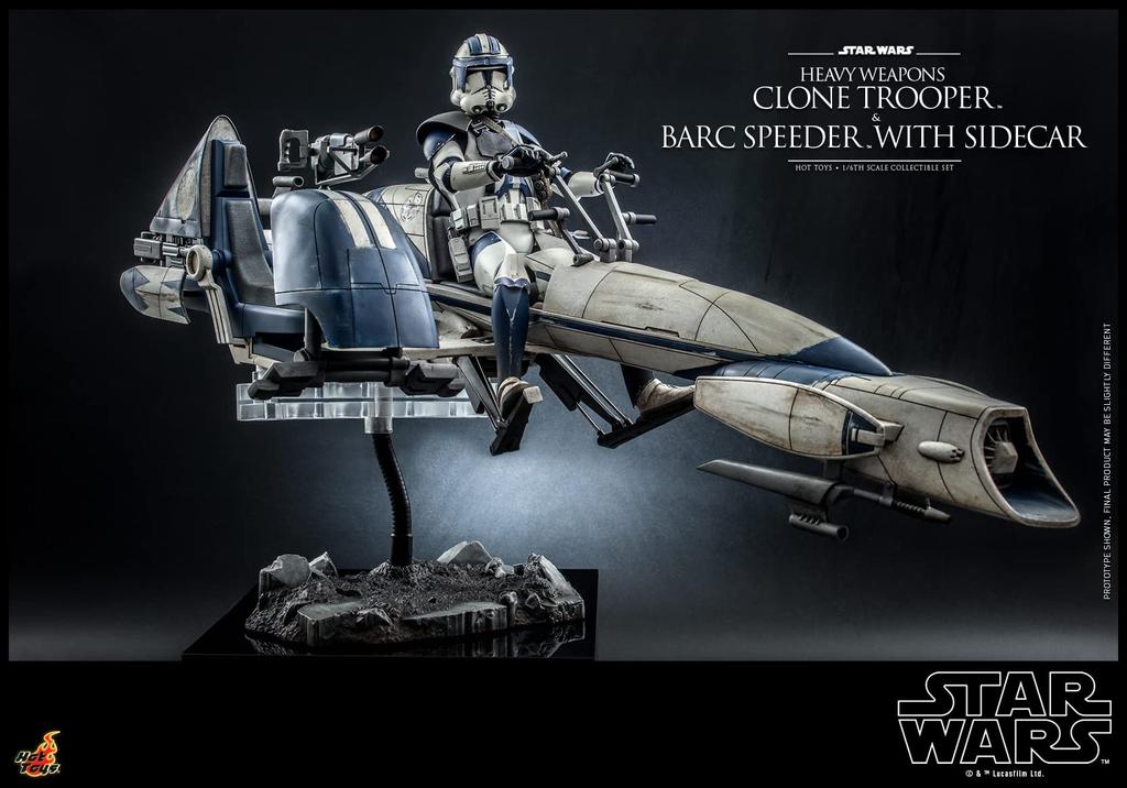 TV Masterpiece Star Wars: The Clone Wars Heavy Weapon Clone Trooper & BARC Speeder (with Sidecar) 1/6 Scale Figure, White, TMS077