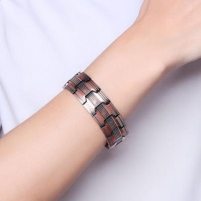 Legierung Magnetarmband Retro 3-Reihen Magnettherapie Armband Hypoallergenes Gesundheitsarmband Geschenk für Ihn Sie Frauen Männer