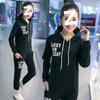 Thickened Velvet Casual Sports Suit Women's Long-sleeved Sweatshirt Student Large Size Two-piece Set