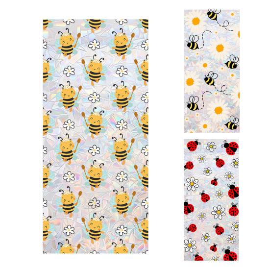 Fönsterdekal Läkningskälla FönsterScen Dra av Klistra Statisk Sekretessfilm Blomma Bi Mönster Hem Dörr Spegel Dekal