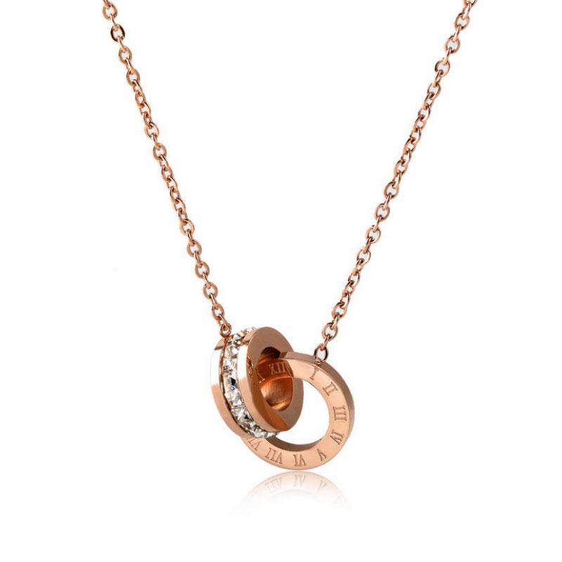 Fashion Top Brand Woman Jewelry Color Roman Numerals Pendant Necklace 316 L Stainless Steel Jewelry
