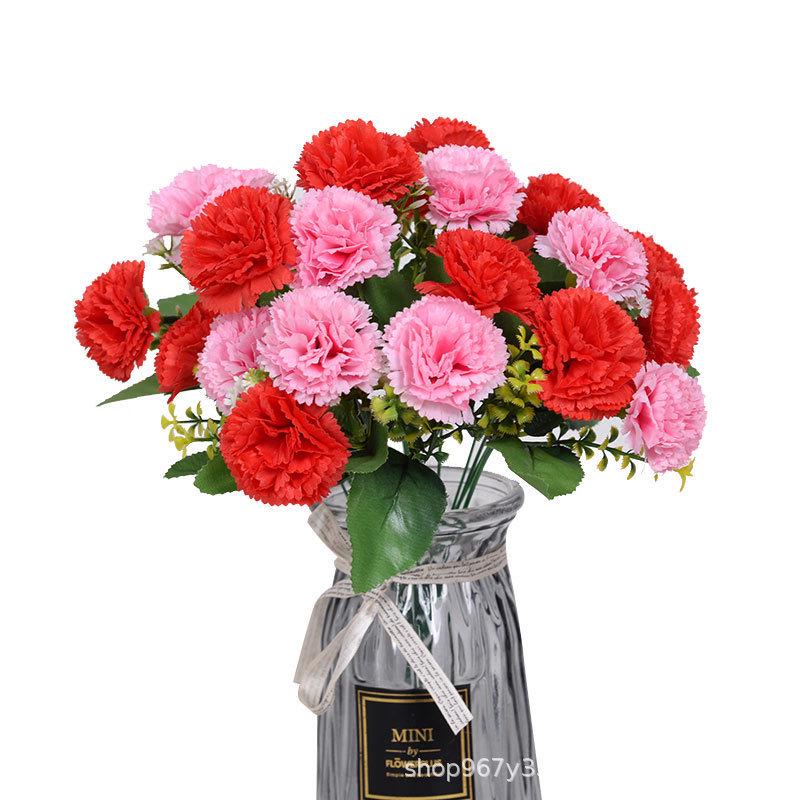 Silk Artificial Carnations: Decorative Flower Bunch for Living Room or Hotel Display