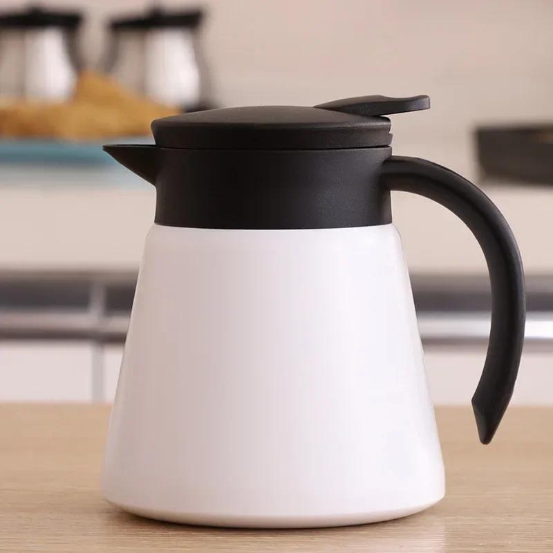 

2025 New 600ml Thermal Coffee Carafe Tea Pot - 304 Stainless Steel Double Wall Vacuum Insulated, Cool Touch Handle, Hot & Cold R