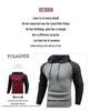 2025 Men's Color Block Plaid Slim Fit Hoodie - Casual Long Sleeve Knit Pullover