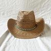 Sommer Strandurlaub Strohhut Vintage Handgefertigt Damen Herren Bohemian Ausgeschnitten Cowboyhüte Muschelperlen Sonnenhut Anglerhut