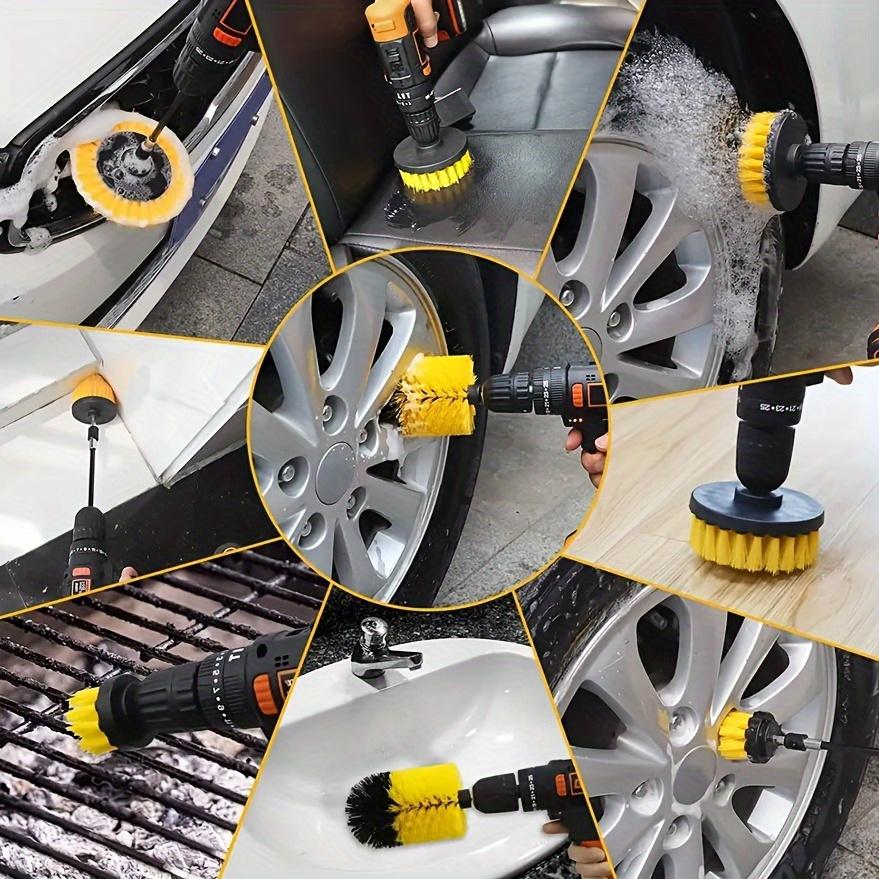 Powerful Drill Brush Attachment Set for Deep Cleaning- Suitable for Concrete, Tiles, and Car Interiors