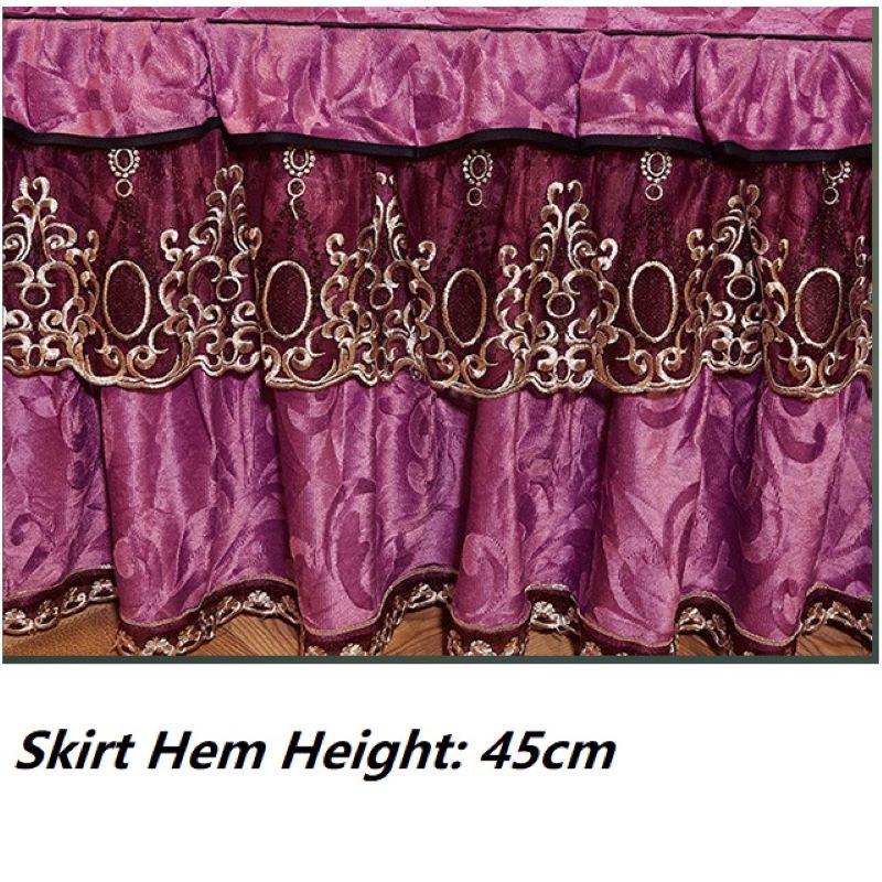 European Luxury Παχύ βελούδινο βελούδινο καπιτονέ κουβερλί Queen Size με ανάγλυφο φούστα κρεβατιού Μαλακό κάλυμμα κρεβατιού που δεν περιλαμβάνει μαξιλαροθήκη