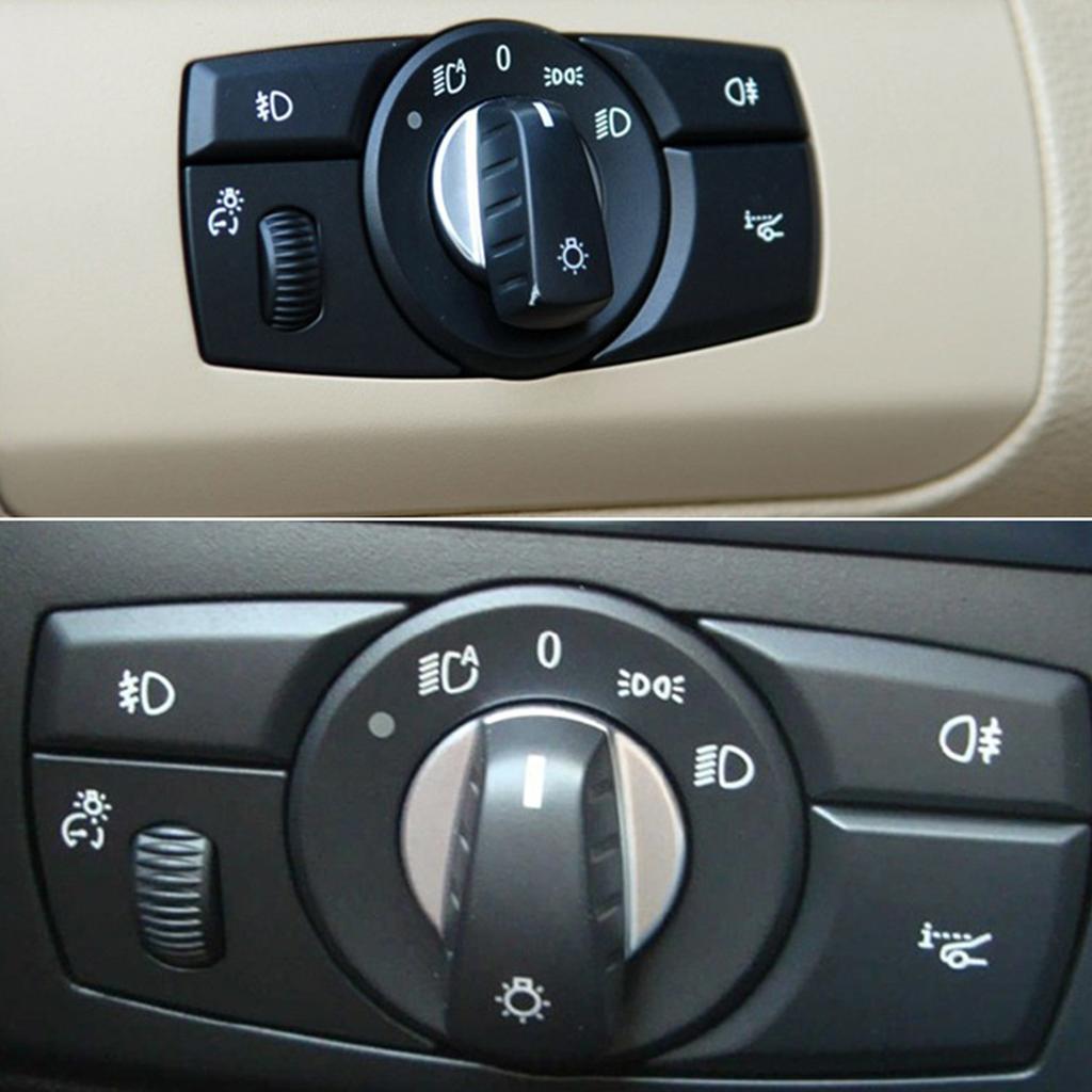 Automotive Headlight Switch Knob Head Light Switch Rotary Knob Lamp Button Cap for BMW 5 Series E60 E61 X5 X6 E70 E71 E72 Z4 E89