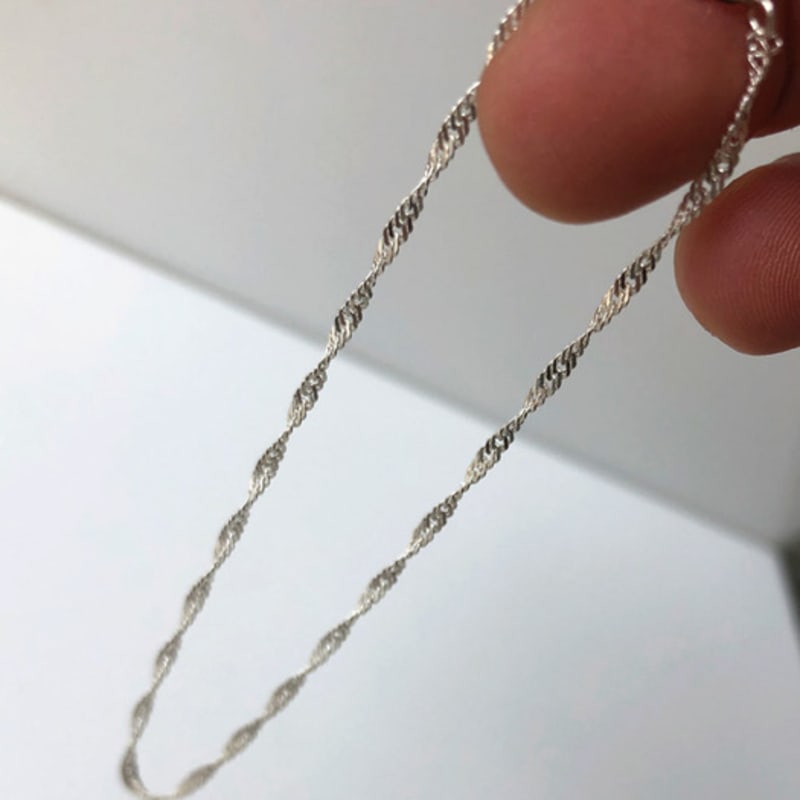 MOONHSU Silver Twist Anklet
