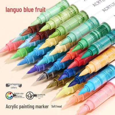 Bluego Flüssiger Acrylmarker mit weicher Spitze zum Schichten, Malen, für Graffiti, zum Journaling, für Aquarell, Deckend, Große Kapazität