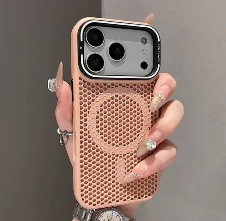 Heat Dissipation Mesh Cooling For Magsafe Magnetic Case For iPhone 17 Pro Max Air 16 15 14 13 12 Pro Max Plus Alloy Lens Bracket