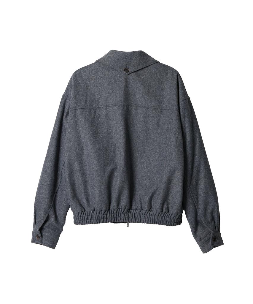 Tony Lawrence Quilted Two-Way Wool Blouson Charcoal