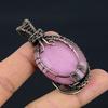 Pink Monalisa Pendant, 999 Copper Wire Wrapped Pendant Handmade Gemstone Jewelry, Gifts For Wife Brand New Pendant