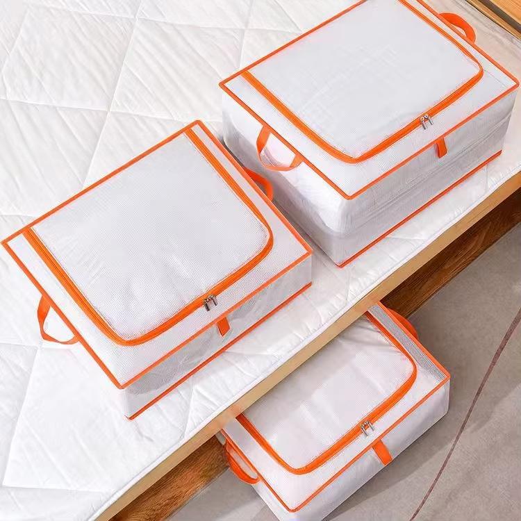 Large Size Clear Mesh Storage Bags for Blankets Down Jackets Clothes Foldable Underbed Organizer Moving Home Use Organization