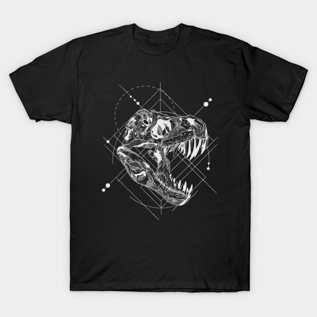 Men Black Print T-shirt Dinosaur Design No-Cut Transfer Paper Print Cotton Tshirt S чёрный
