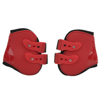 Ensemble de Guêtres Tendon Cheval Sûr Doux Résistant à l'Usure Coque PU Guêtres de Protection Tendon pour Chevaux Rouge Membres Postérieurs L