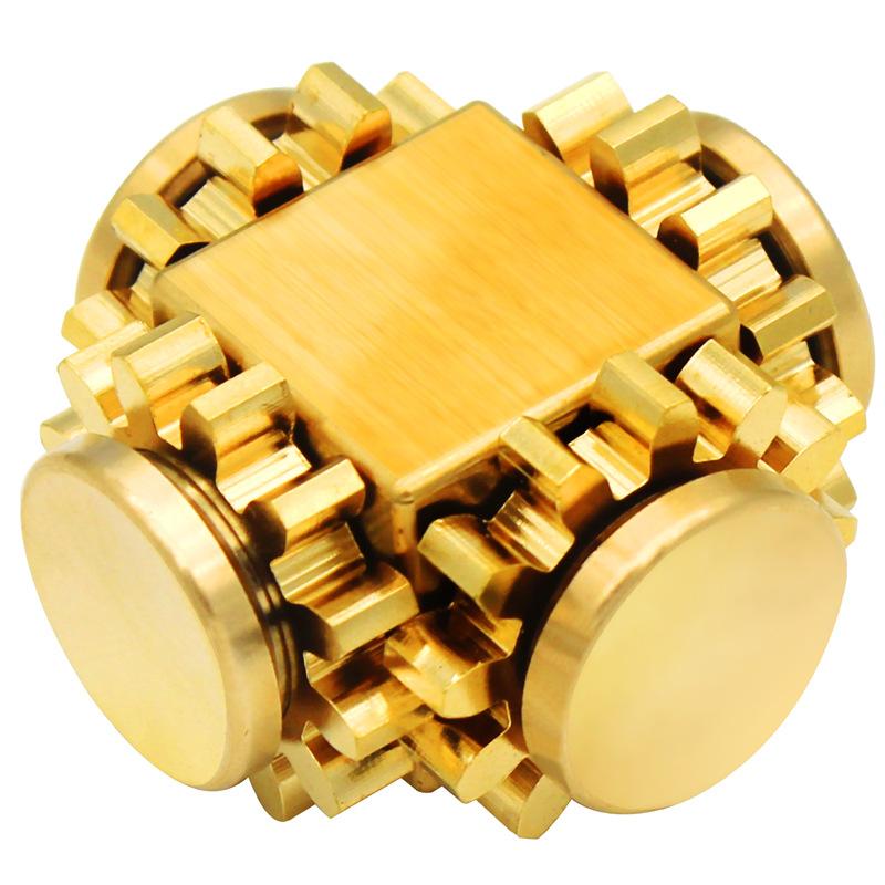 Gear Cube Spinner Finger Copper Mechanical Gyro  Linkage Hand Spinner Fingertip Adult Decompression Edc Toys