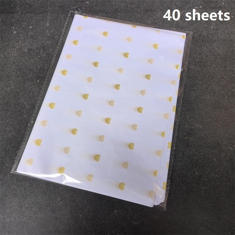 New 40 Sheets Small Peach Heart Paper Floral Lining Paper Bagged For Floral Arrangements Holidays Birthdays 50X35CM