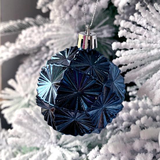 Christmas Ornaments Set Shatterproof Plastic Baubles Snowflakes Stars Hanging Ornament for Xmas Tree Holiday