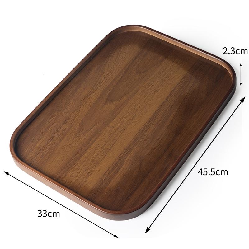 Creative Walnut Dessert & Fruit Plate with Teacup Holder - Bamboo & Wood Tea Tray