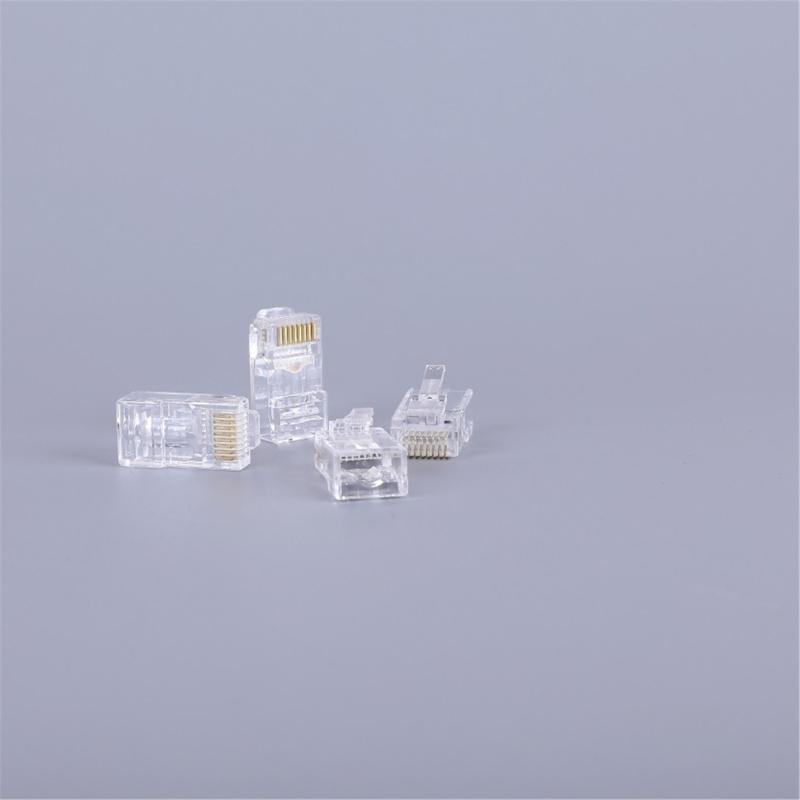 100pcs Cat6 RJ45 Ends, 8P8C Cat6 RJ45 Connectors Clear Ethernet Crimp Connectors For UTP Networking Cable 24-26AWG